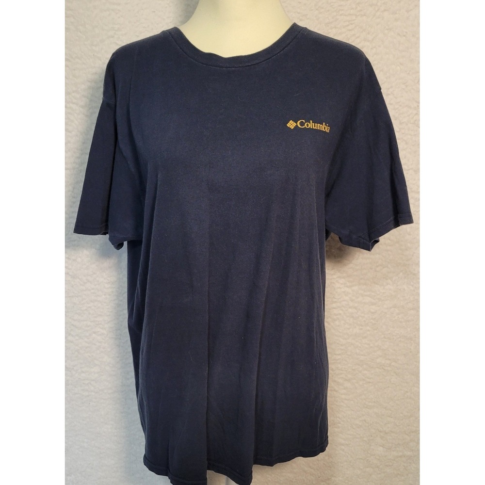 Columbia Tshirt Size L Blue Short Sleeve Tee Unisex Outdoors‎ 1461